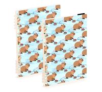 Mnsruu Guinea Pig Pattern Spiral Notebook Journals 2 Pack, Hardcover Lined Journal for Women, A5 College Ruled Notebooks for Journaling Writing Work Office School 5.7x8.3 Inch