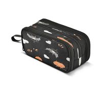 Mnsruu Halloween Devils Watercolor Large Capacity Pencil Case 3 Compartment Pouch Holder School Supplies Boys Girls