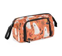 Mnsruu Happy Halloween Go Pencil Case Large Capacity Pencil Pouch Stationery Bag for Office School