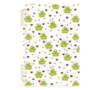 Mnsruu Heart Frog Crown Spiral Notebook Journals 1 Pack, Hardcover Lined Journal for Women, A5 College Ruled Notebooks for Journaling Writing Work Office School 5.7x8.3 Inch