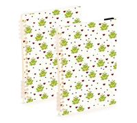 Mnsruu Heart Frog Crown Spiral Notebook Journals 2 Pack, Hardcover Lined Journal for Women, A5 College Ruled Notebooks for Journaling Writing Work Office School 5.7x8.3 Inch