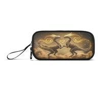 Mnsruu Heart Love Dinosaur Pencil Case Large Capacity Pen Bag 3 Compartment Pencil Pouch Stationery for Office College School Teen Student Girl Boy