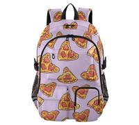Mnsruu Heart Shaped Pizzas Backpack Laptop Backpack for College Women Men College Bookbag Water Resistant Travel Daypack Casual Multi Pocket