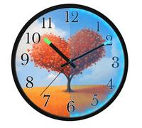 Mnsruu Heart Shaped Tree Wall Clock Luminous Bedroom Clocks Battery Operated Silent Glow in the Dark Clock for Living Room Kitchen 12 Inch