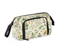 Mnsruu Herbal Medicine Grass Pencil Case Large Capacity Pencil Pouch Stationery Bag for Office School