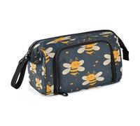 Mnsruu Honey Bee Big Capacity Pencil Case Pouch Pen Case Pencil Box Stationery Office Organizer Bag for Boys Girls