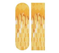 Mnsruu Honey Hive Skateboard Grip Tape, Longboards Griptape Anti Slip Scooter Griptape Sand Paper Sheet Sticker 9" x 33"