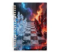 Mnsruu Ice Chessboard Spiral Notebook Journals 1 Pack, Hardcover Lined Journal for Women, A5 College Ruled Notebooks for Journaling Writing Work Office School 5.7x8.3 Inch