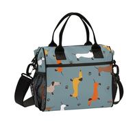 Mnsruu Insulated Lunch Bag for Women Dachshund Dog Lunch Box Large Tote with Adjustable Shoulder Strap Leakproof Reusable Cooler Bag Work School Picnic
