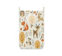 Mnsruu ISAOA Large Hanging Laundry Hamper Bag for Bedroom Nursery Dorm Door Closet,Zoo Cute Fox Bunny Floral Owl Laundry Bag Foldable Storage Toys Laundry Bins