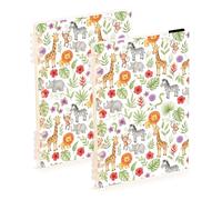 Mnsruu Jungle Animal Spiral Notebook Journals 2 Pack, Hardcover Lined Journal for Women, A5 College Ruled Notebooks for Journaling Writing Work Office School 5.7x8.3 Inch