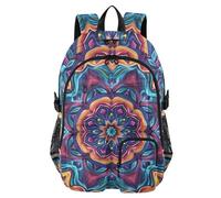 Mnsruu Kaleidoscope Neon Pattern Backpack Laptop Backpack for College Women Men College Bookbag Water Resistant Travel Daypack Casual Multi Pocket