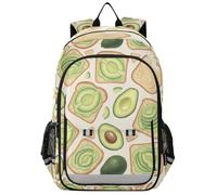 Mnsruu Kids Laptop Backpack Bread Avocado High Middle School Casual Daypack Daily Travel Laptop Bag