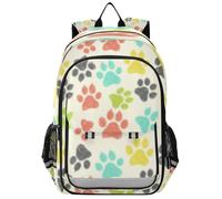 Mnsruu Kids Laptop Backpack Colorful Paws Prints High Middle School Casual Daypack Daily Travel Laptop Bag