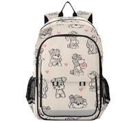 Mnsruu Kids Laptop Backpack Cute Puppy Schnauzer High Middle School Casual Daypack Daily Travel Laptop Bag