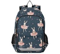 Mnsruu Kids Laptop Backpack Dancing Rabbit High Middle School Casual Daypack Daily Travel Laptop Bag