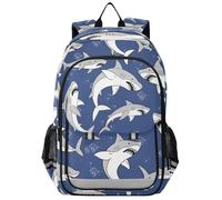 Mnsruu Kids Laptop Backpack Shark Bubble Pattern High Middle School Casual Daypack Daily Travel Laptop Bag