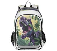 Mnsruu Kids Laptop Backpack Tyrannosaurus Rex in Jungle High Middle School Casual Daypack Daily Travel Laptop Bag