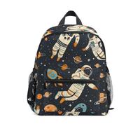 Mnsruu Kids Small School Backpack, Astronauts Spaceships and Planets Toddler Preschool Shoulder Bookbag Kindergarten Elementary School Bag for Boys Girls