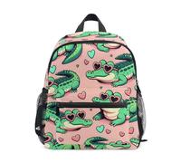 Mnsruu Kids Toddler Backpack Alligator Crocodiles Pink Preschool Rucksack Kindergarten Bookbag Travel School Bag for Boys Girls