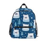 Mnsruu Kids Toddler Backpack Bear Tree Snowflake, Preschool Kindergarten Bookbag Nursery Travel Bag for Boys Girls