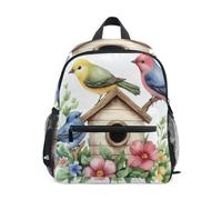Mnsruu Kids Toddler Backpack Birds Birdhouse Flowers Preschool Rucksack Kindergarten Bookbag Travel School Bag for Boys Girls