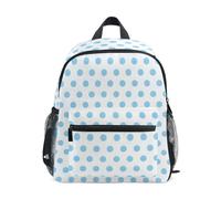 Mnsruu Kids Toddler Backpack Blue Polka Dot White Preschool Rucksack Kindergarten Bookbag Travel School Bag for Boys Girls