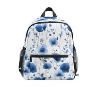 Mnsruu Kids Toddler Backpack Blue Poppy Flower Preschool Rucksack Kindergarten Bookbag Travel School Bag for Boys Girls