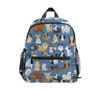 Mnsruu Kids Toddler Backpack Cute Dog Puppy, Preschool Kindergarten Bookbag Nursery Travel Bag for Boys Girls