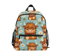 Mnsruu Kids Toddler Backpack Cute Highland Cow, Preschool Kindergarten Bookbag Nursery Travel Bag for Boys Girls