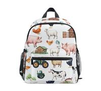 Mnsruu Kids Toddler Backpack Farm Animals Chickens Cows Barns, Preschool Kindergarten Bookbag Nursery Travel Bag for Boys Girls