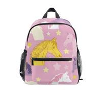 Mnsruu Kids Toddler Backpack Flying Unicorn Rainbow Pink Preschool Rucksack Kindergarten Bookbag Travel School Bag for Boys Girls