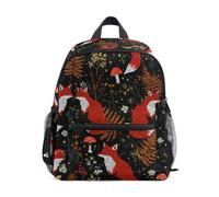 Mnsruu Kids Toddler Backpack Fox Fern Leaf, Preschool Kindergarten Bookbag Nursery Travel Bag for Boys Girls