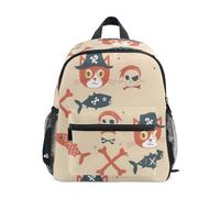 Mnsruu Kids Toddler Backpack Pirate Cat Skeleton Preschool Rucksack Kindergarten Bookbag Travel School Bag for Boys Girls