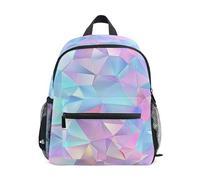 Mnsruu Kids Toddler Backpack Rainbow Colored Geometry Pattern, Preschool Kindergarten Bookbag Nursery Travel Bag for Boys Girls