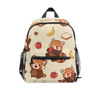 Mnsruu Kids Toddler Backpack Red Panda Banana Pattern, Preschool Kindergarten Bookbag Nursery Travel Bag for Boys Girls