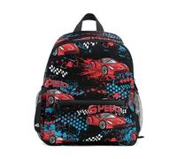 Mnsruu Kids Toddler Backpack Red Race Car Preschool Kindergarten Bookbag Nursery Travel Bag for Boys Girls Daycare