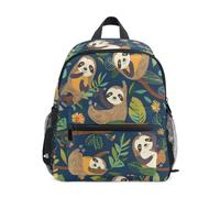 Mnsruu Kids Toddler Backpack Sloth Forest Animal Flower Preschool Rucksack Kindergarten Bookbag Travel School Bag for Boys Girls