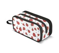 Mnsruu Ladybugs Red Pencil Case Boys Girls Pen Bag Pouch School Office Kids