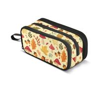 Mnsruu Large Pencil Case Mushroom Leave Nut Pencil Bag Office Stationery Makeup Bag for Middle High School Girls Boys