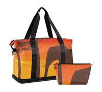 Mnsruu Large Weekender Overnight Bag,Travel Duffle Bag with Shoe Compartment & Wet Pocket, Africa Animal Elephant Gym Duffel Bag with Toiletry Bag