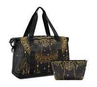 Mnsruu Large Weekender Overnight Bag,Travel Duffle Bag with Shoe Compartment & Wet Pocket, Dreamcatcher Night Sky Stars Boho Gym Duffel Bag with Toiletry Bag