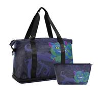Mnsruu Large Weekender Overnight Bag,Travel Duffle Bag with Shoe Compartment & Wet Pocket, Garfield on The Treel Gym Duffel Bag with Toiletry Bag