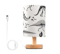 Mnsruu LED Bedside Table Lamps with USB Charging Ports Dinosaur Fossils Desk Night Light,Anti-Slip Nightstand Lamp for Bedroom,Living Room,Children Room