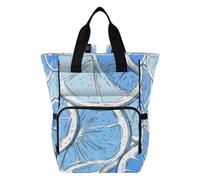 Mnsruu Lemon Blue Pattern Baby Diaper Bag Backpack Large Bag Waterproof Travel Diaper Bags for Moms and Dads