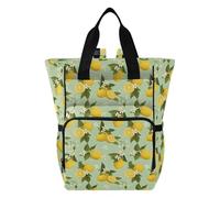 Mnsruu Lemon Flower Baby Diaper Bag Backpack Large Bag Waterproof Travel Diaper Bags for Moms and Dads