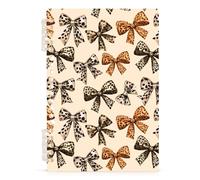 Mnsruu Leopard Bows Pattern Spiral Notebook Journals 1 Pack, Hardcover Lined Journal for Women, A5 College Ruled Notebooks for Journaling Writing Work Office School 5.7x8.3 Inch