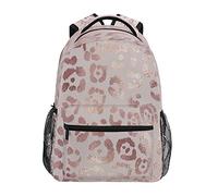 Mnsruu Leopard Print Cheetah Rose Gold Backpack for Girls School Bags Bookbags for Teen Kids Travel Laptop Daypack Bag Laptop Backpacks