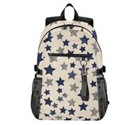 Mnsruu Leopard Print Five-pointed Star Pattern School Backpacks for Teenagers, College Backpack for Boys Girls,Casual Fashion High School Backpack, 18.3" Laptop Backpack