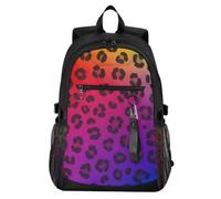 Mnsruu Leopard Rainbows Dark School Backpacks for Teenagers, College Backpack for Boys Girls,Casual Fashion High School Backpack, 18.3" Laptop Backpack